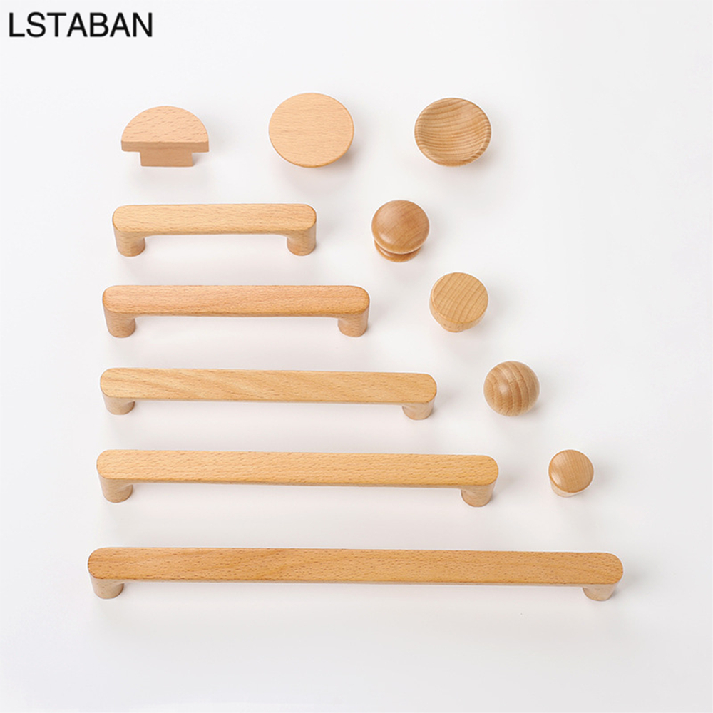 Furniture Hardware Nut - Tiradores de madera nórdica para armarios