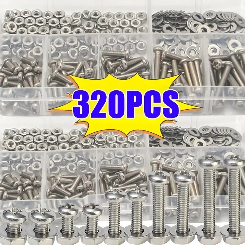 Furniture Hardware Bolts - Juego de tuercas y pernos hexagonales