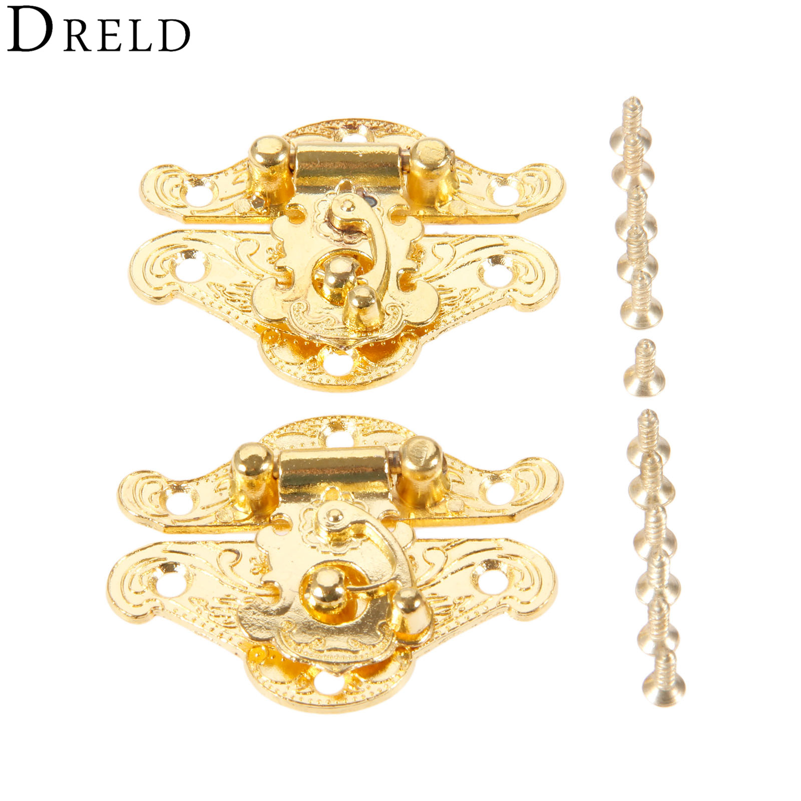 Furniture Hardware Bolts - DRELD-pestillo de caja de oro antiguo,